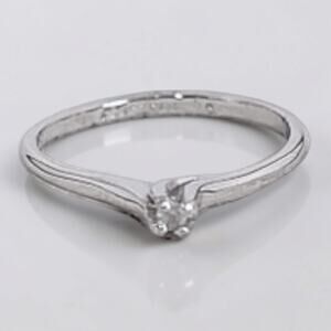 Vintage Sterling Silver Clear Spinel Dainty Stacking Pinkie Ring SIZE 4.75